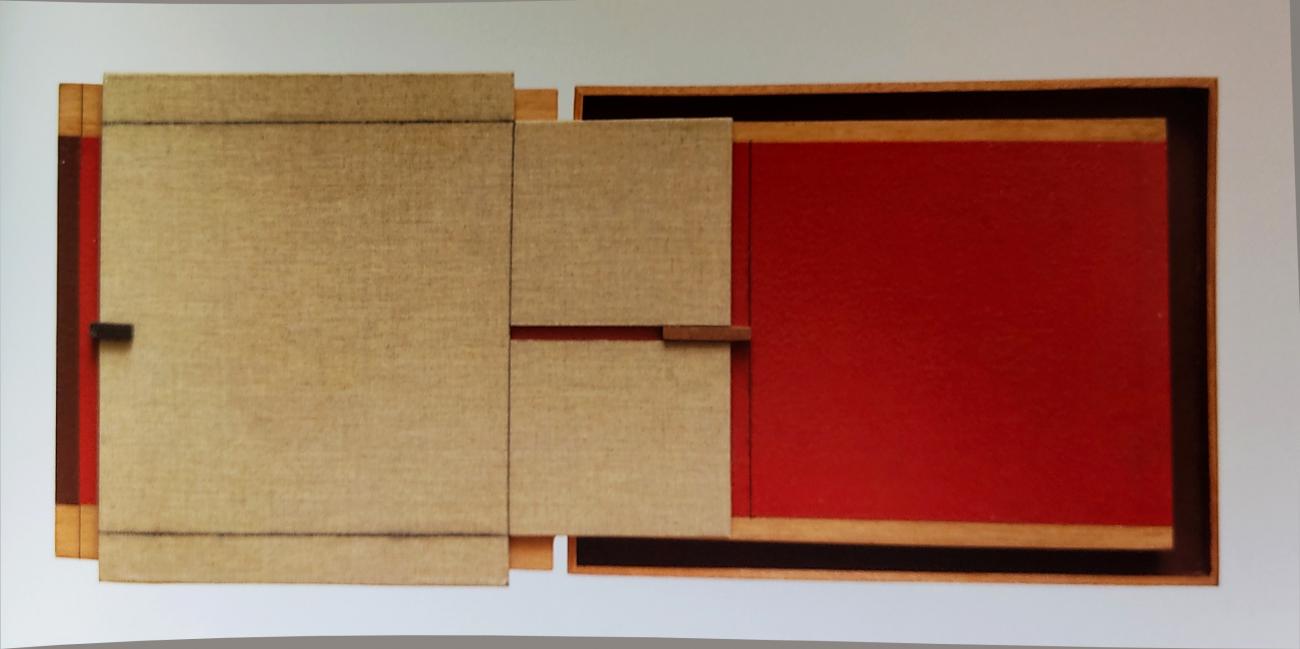 Tela de lino y acrílico sobre madera